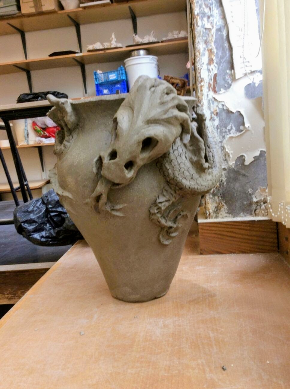 Handbuilt dragon vessel by Anne Luckins